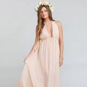 Show Me Your Mumu Luna Halter in Dusty blush crisp